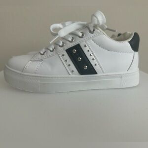 MRP white black striped studded sneakers Sz 36 fits 5 or 5.5